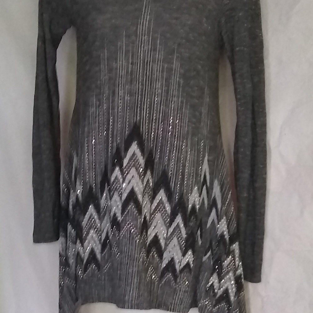 Vocal tunic pullover with hood in rhinestones, Med